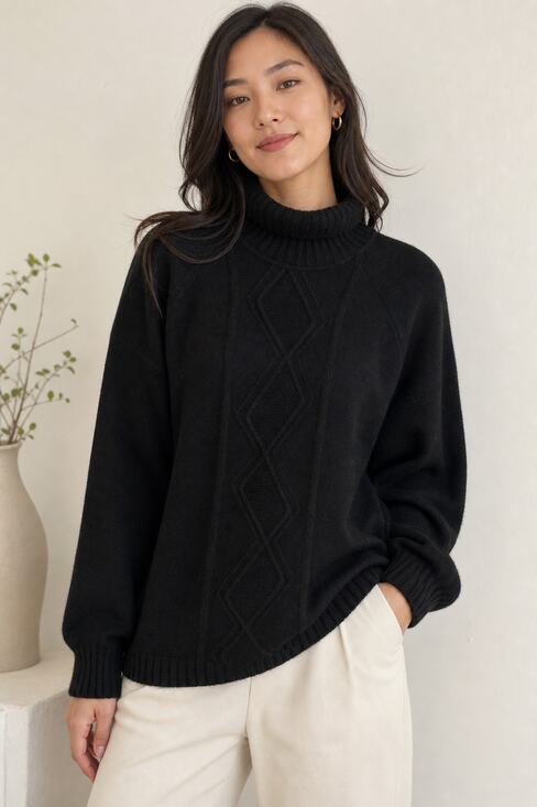 Claiborne Sweaters - Claiborne Black Cashmere Blend Turtleneck Sweater M